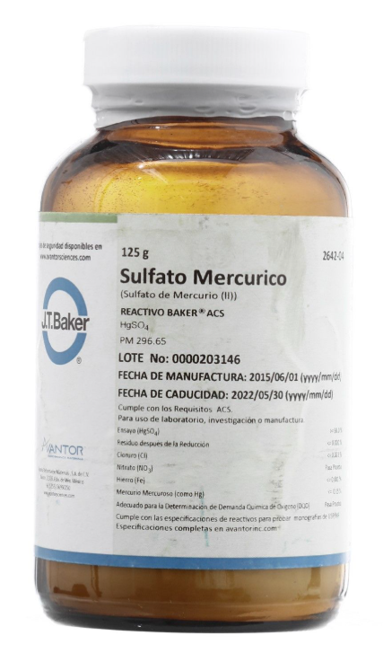 SULFATO DE MERCURIO ACS, 125gr, 2642-04, JT. BAKER-1