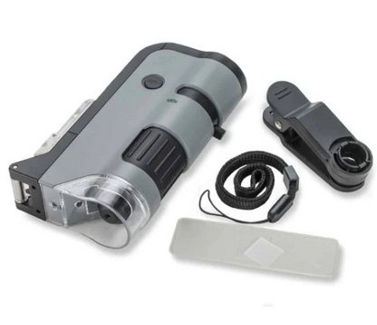MICROSCOPIO DE BOLSILLO 100-250X  C/CLIP PARA SMARTPHONE CARSON-3