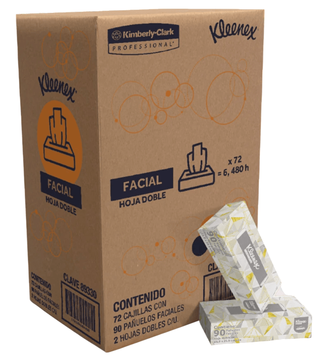 KLEENEX FACIAL 90 PAÑUELOS HD, CJ/72 PZAS, CAT.89330, KLEENEX-2