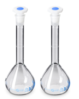 MATRAZ VOLUMETRICO CLASE B, TAPON DE POLIETILENO 500 ML, CAT. GL-129.222.08, GLASSCO-1