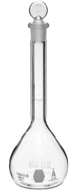 MATRAZ VOLUMÉTRICO CLASE A, ASTM C/TAPÓN, 1000ML, 28017-1000, KIMAX-1