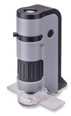 MICROSCOPIO DE BOLSILLO 100-250X  C/CLIP PARA SMARTPHONE CARSON-1