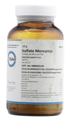 SULFATO DE MERCURIO ACS, 125gr, 2642-04, JT. BAKER-1